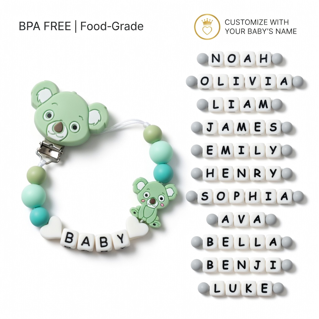 Baby Food Name - Silicone Baby Pacifier Clip Teething Chain