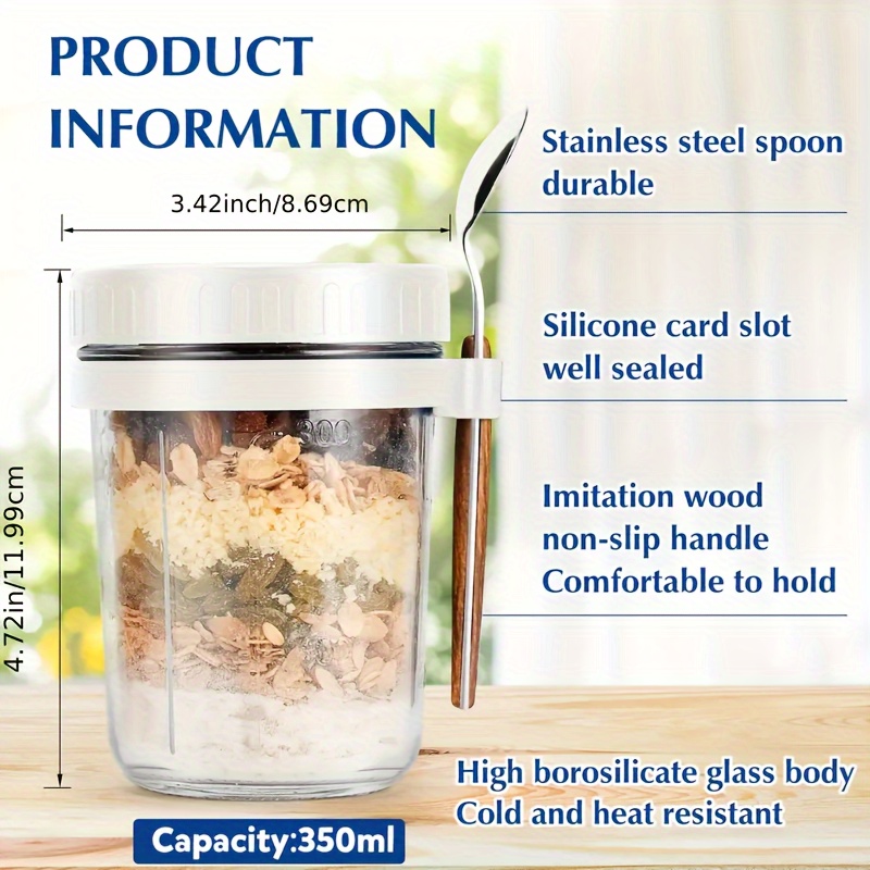 1pc/2pcs Glass Oatmeal Cup, Ov - Baby Food Oatmeal ulasan dan harga