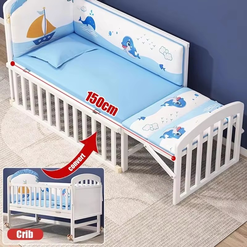 Solid Wood 3-in-1 Baby Bed - M - Baby Food Nestum ulasan dan harga