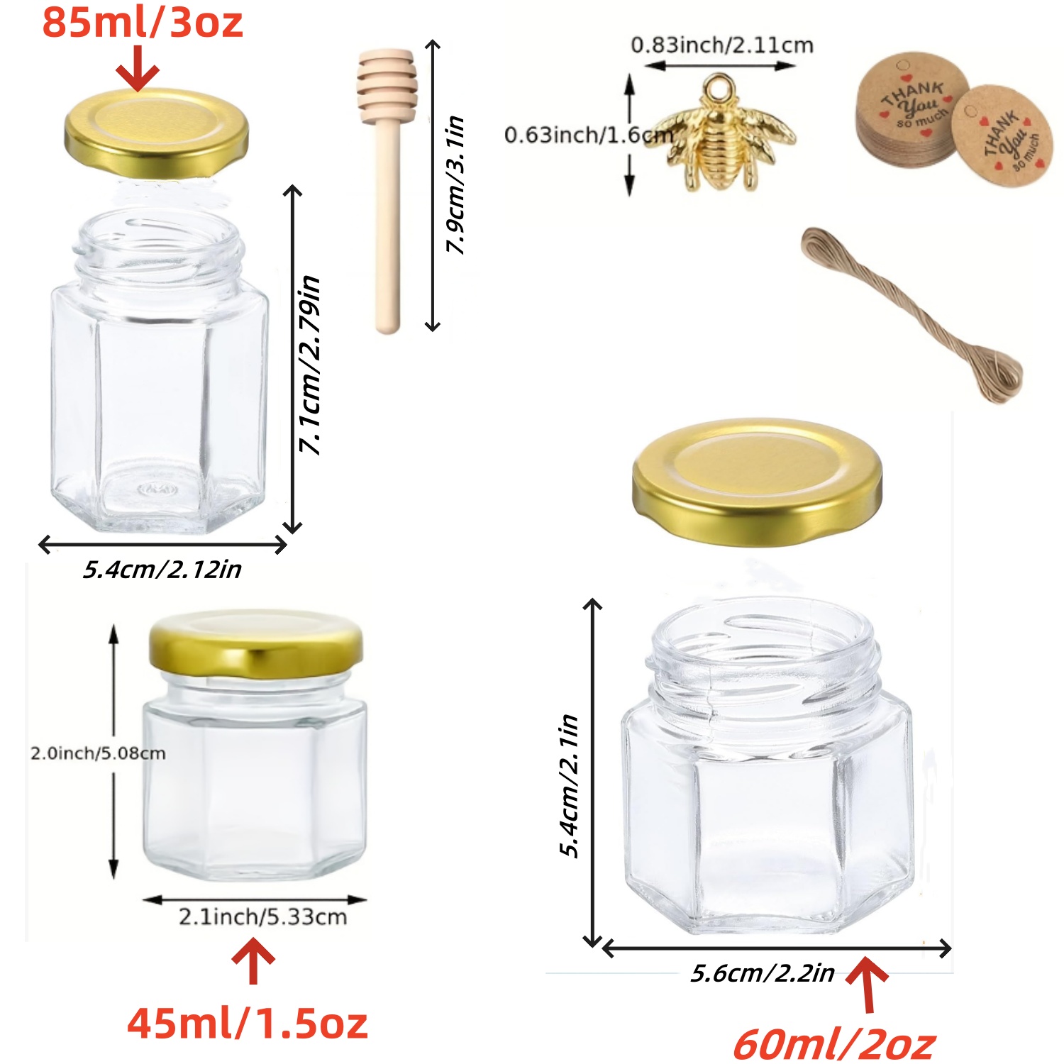 12/20/30/50/60Pcs-Mini Honey J - Baby Food Jars With Lids ulasan dan harga