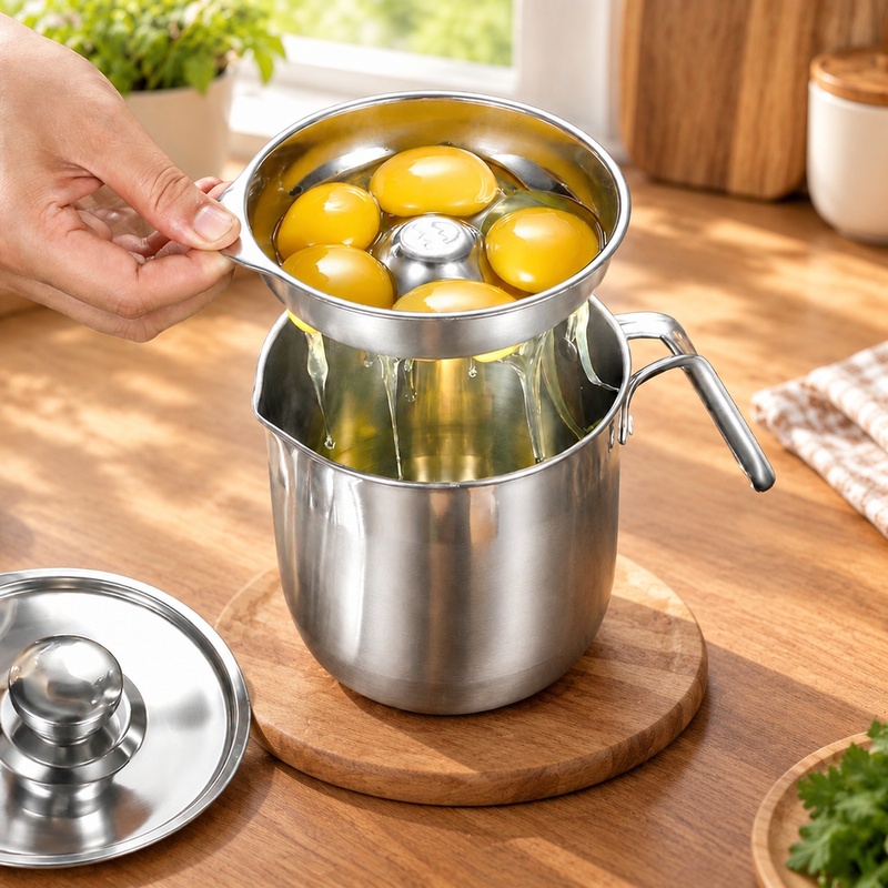 304 Stainless Steel Egg Yolk S - Baby Food Strainer ulasan dan harga