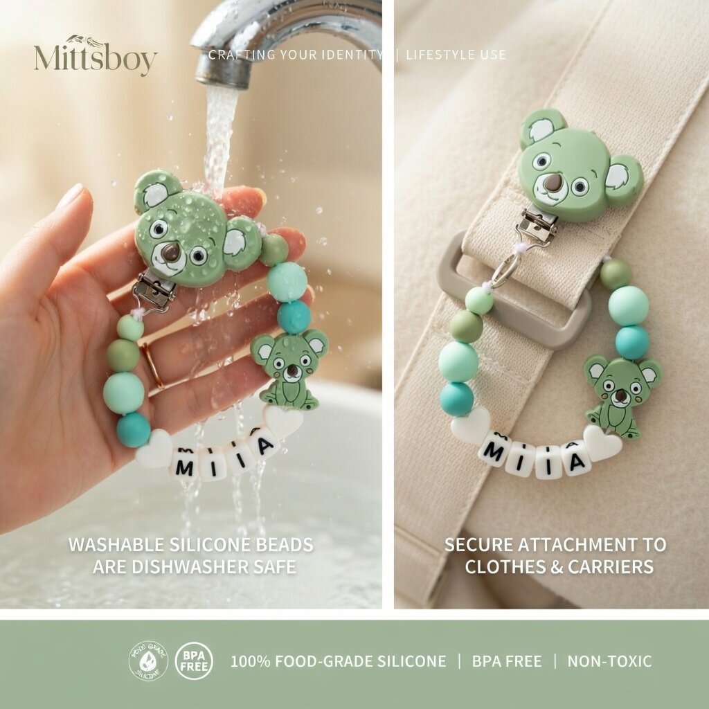 Silicone Baby Pacifier Clip Te - Baby Food Name ulasan dan harga